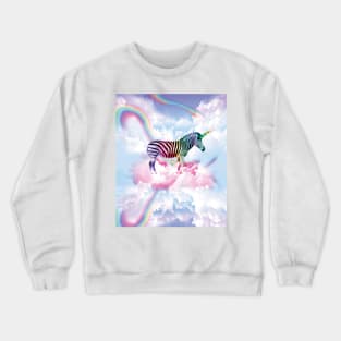 Rainbow Zebra Unicorn Crewneck Sweatshirt